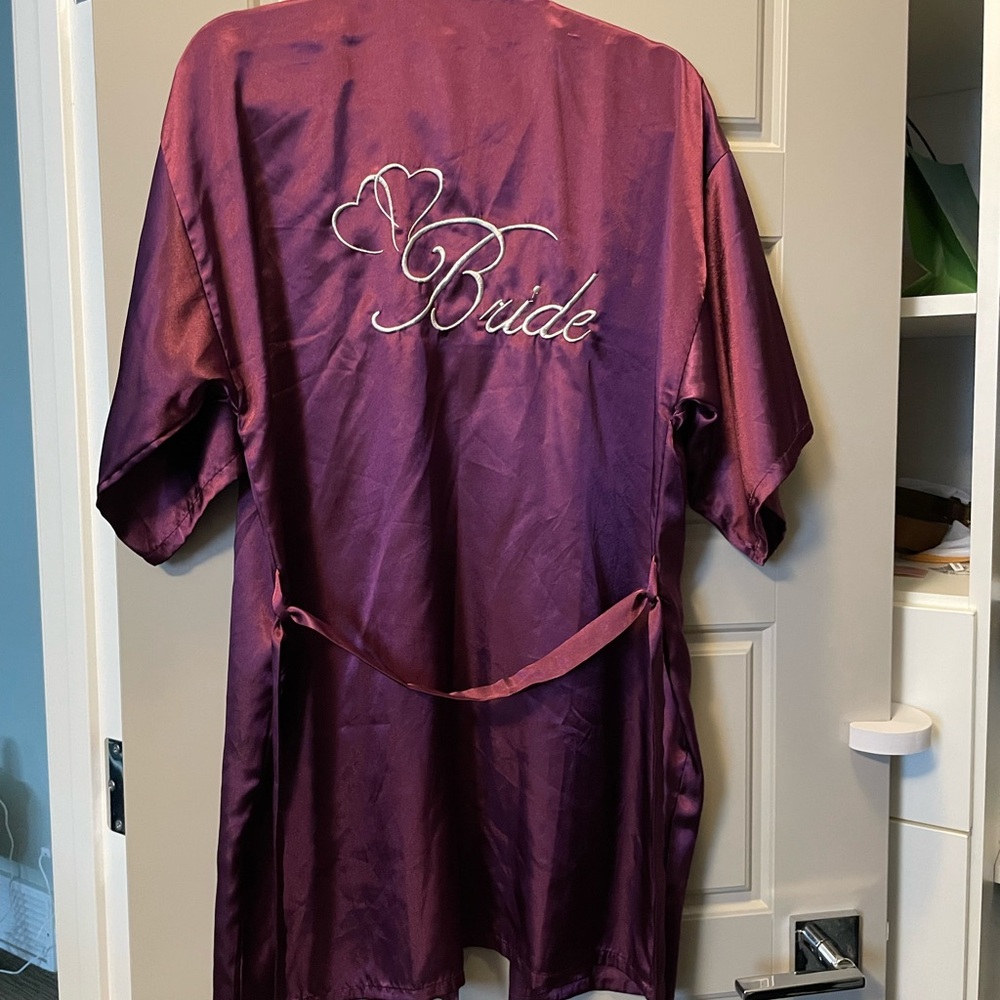 Purple Bride Satin Robe